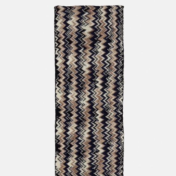 New Missoni Unisex Sciarpa Zig Zag Fringes Wool Blend Multicolor Scarf 30x190 - Picture 4 of 13